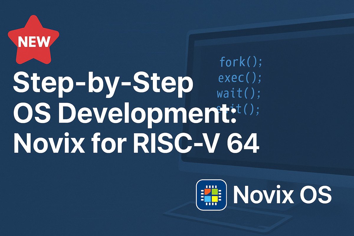 NovixManiac's tweet photo. 🚀 It’s here!

Learn to build your own RISC-V 64 Operating System from scratch.

A complete journey — from bootloader to shell.

🎓 Enroll now: https://t.co/rzFCkoxUJJ

© NovixManiac — The Art of Operating Systems Development

#RiscV #OSDevelopment #NovixOS #KernelDev https://t.co/Of7FR2G9j5