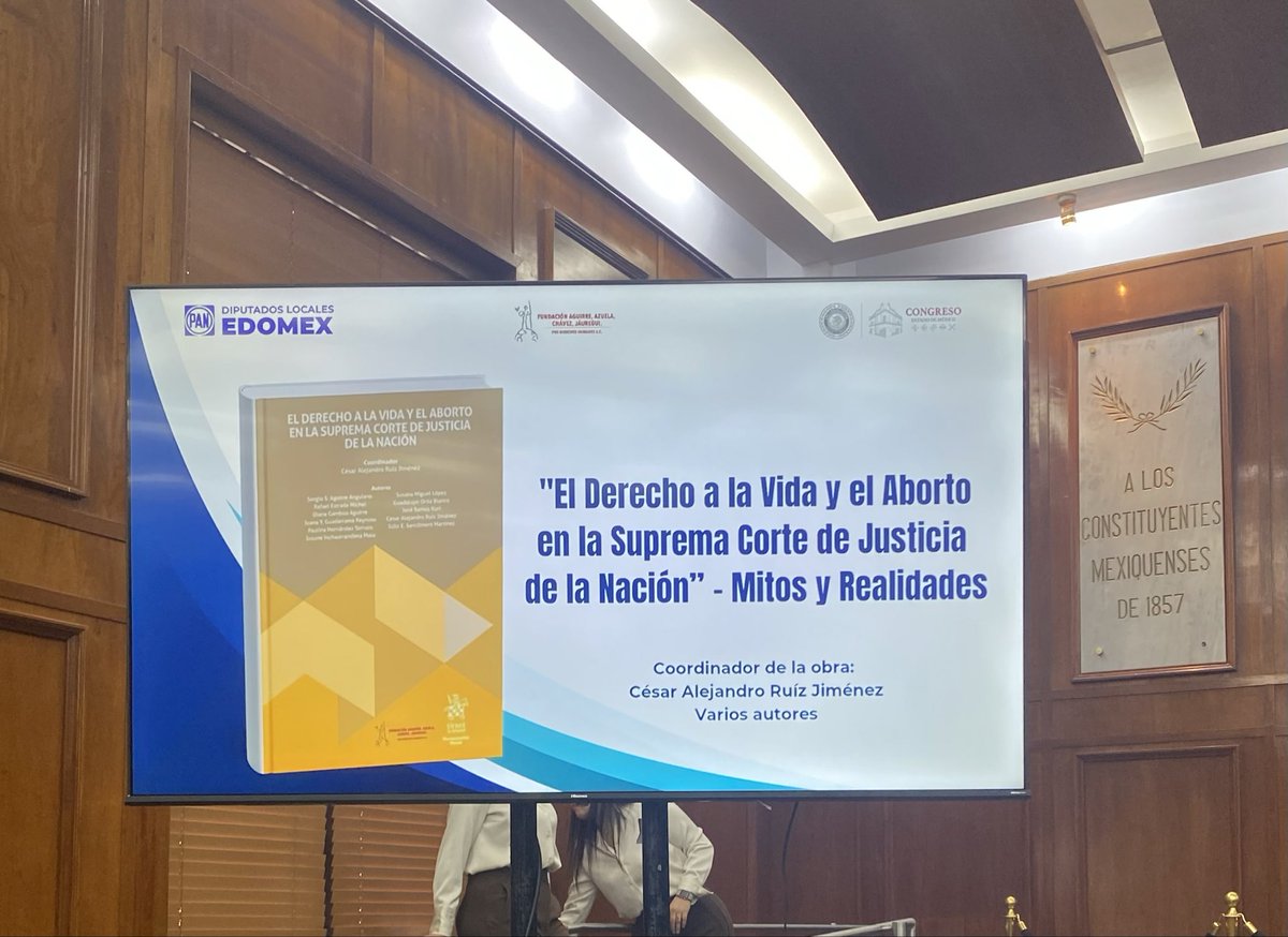 Acompañé la presentación del libro “El Derecho a la vida y el aborto en la Suprema Corte de Justicia de la Nación: mitos y realidades”, en el <a href="/CongresoEdomex/">Congreso del Estado de México</a> reflexión jurídica de derechos humanos. Gracias Dip. <a href="/PabloDeCevallos/">Pablo Fernandez De Cevallos</a> Dip <a href="/joannaftorres/">Joanna Felipe Torres</a> <a href="/rafaelestradam/">Rafael EstradaMichél</a> <a href="/Tiempo_derechos/">Tiempo de Derechos</a>