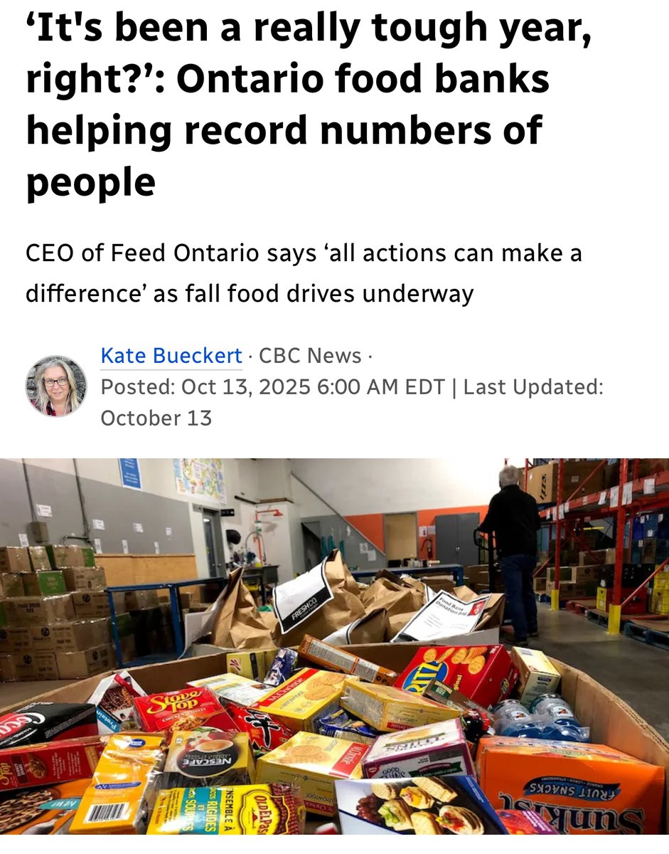 This Thanksgiving weekend’s headlines tell the story.

Two years ago, Mark Carney’s Finance Minister promised to stabilize food prices. Since then, prices have climbed another 6.4%.

One in four Canadian households is now struggling to afford food up from 18.4% in 2023.