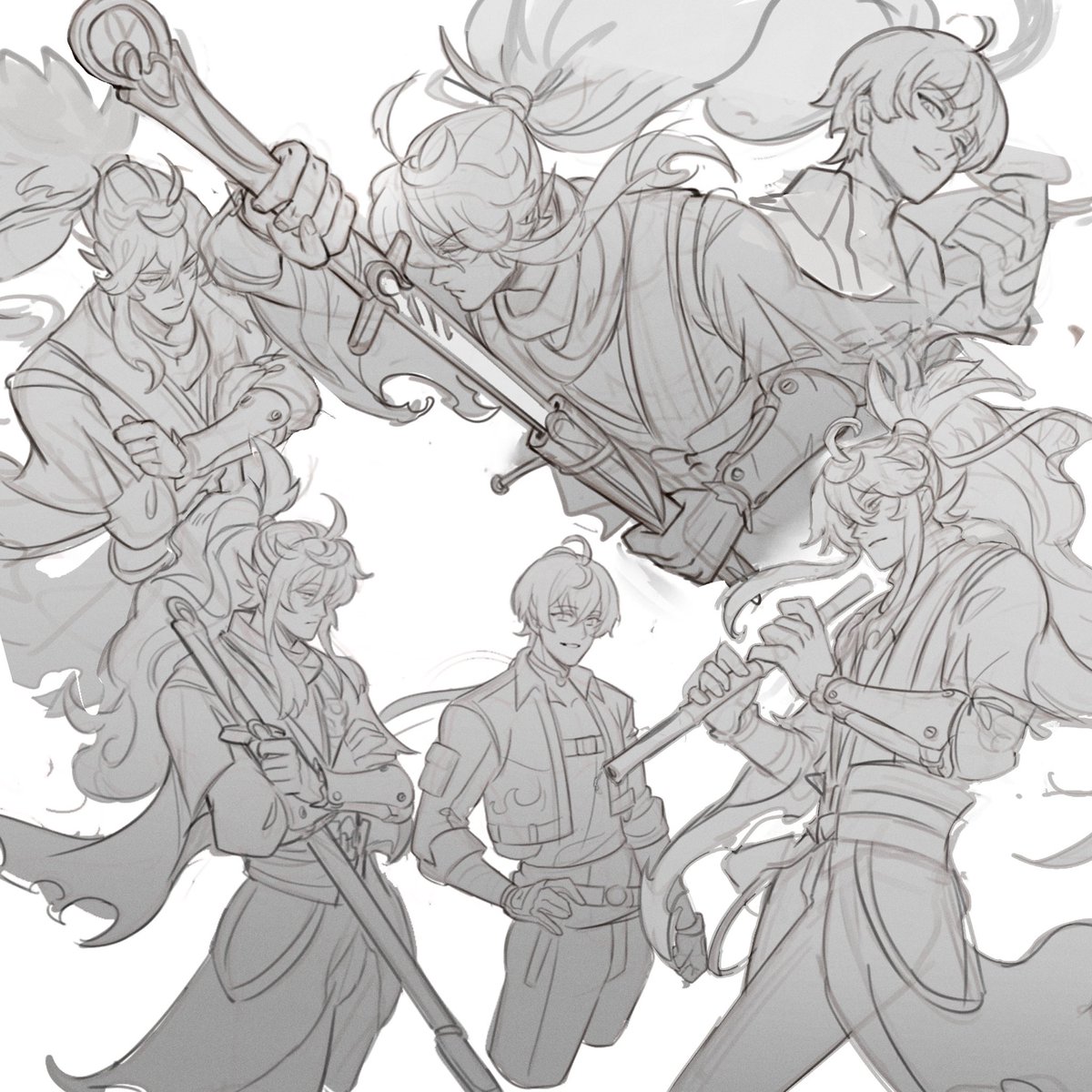 Doodling Qiuyuan n Rover , plan to draw more of rinascita character later on after the finale end ✨✨✨🙌#Qiuyuan #WuWaFanart #WutheringWaves #WuWa