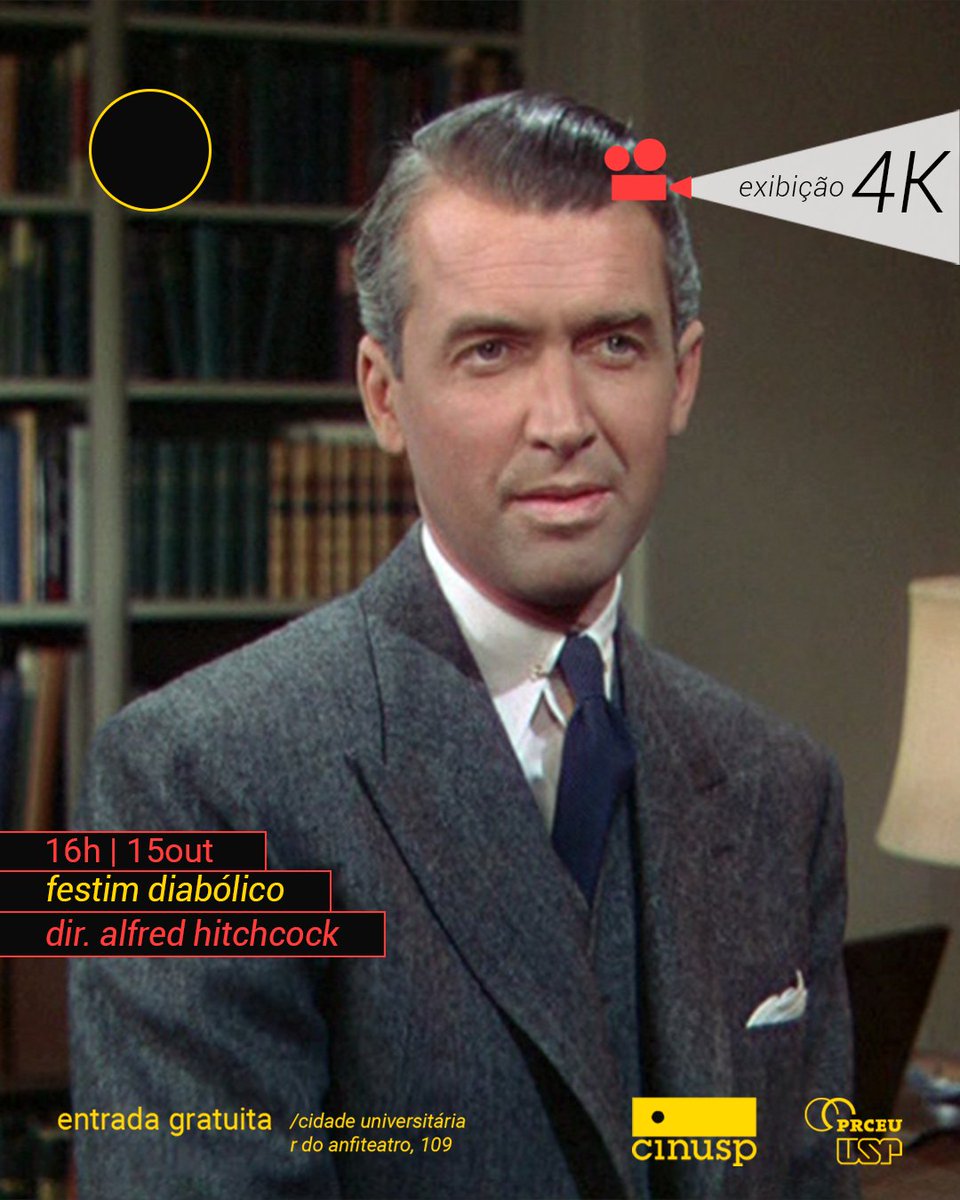 MOSTRA | Quarto Fechado🔒

🎬 Festim Diabólico

EUA, 1948, 81' 
Direção: Alfred Hitchcock

📍CINUSP - R. do Anfiteatro, 109 - Butantã, São Paulo