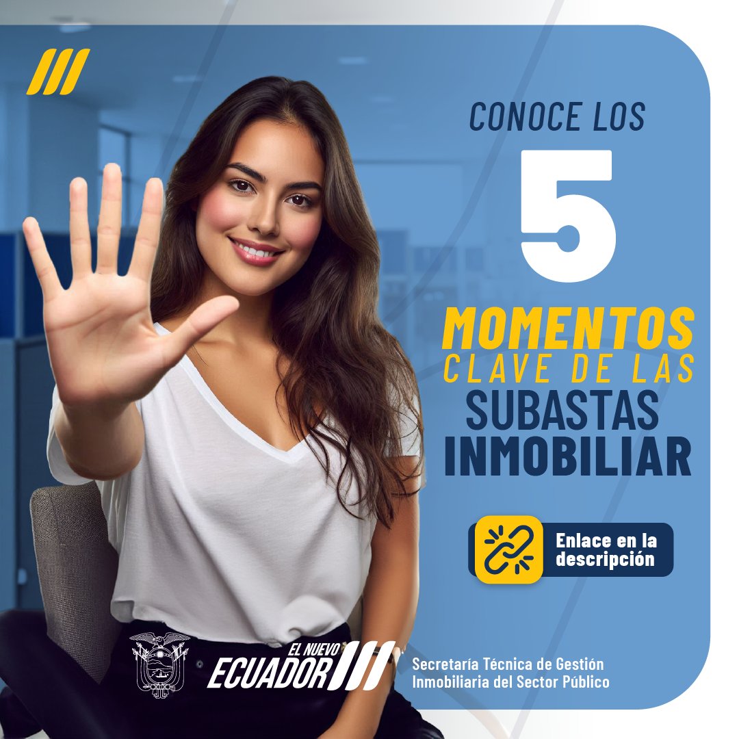 ¿Te gustaría ser un experto en las #SubastasInmobiliar?

Descubre los 5⃣  momentos clave de nuestros procesos y asegúrate de participar.

🔗 bit.ly/SP-5MomentosCl…

#Inmobiliar, tus bienes 🏡
#ElNuevoEcuador