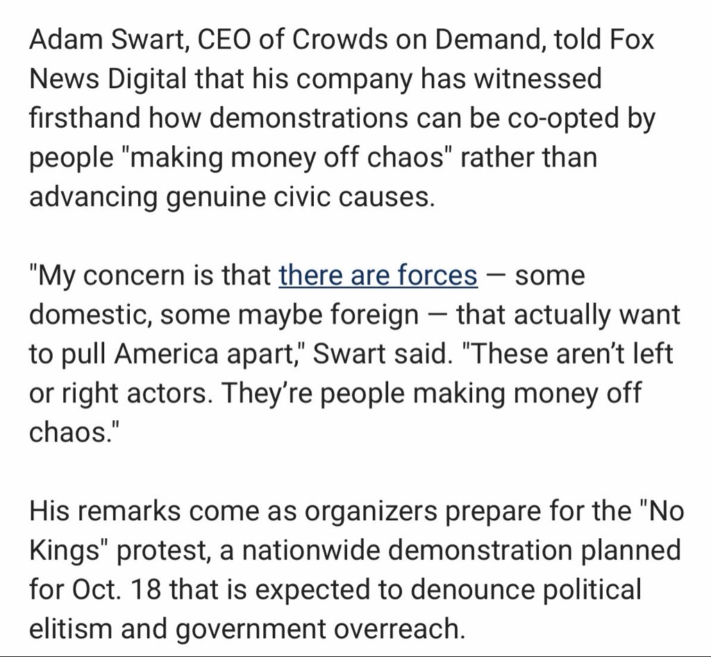 BeavisAsk's tweet image. Warning! Beware of 1000s of #Trump #MAGA activists being paid to mix in with many true #PeacefulDemProtests, to damage property, start fires &amp;amp; physically attack #LawEnforcement &amp;amp; any #MilitaryPersonnel so that he (#Trump) can justify declaring #MartialLaw!
x.com/RBReich/status…