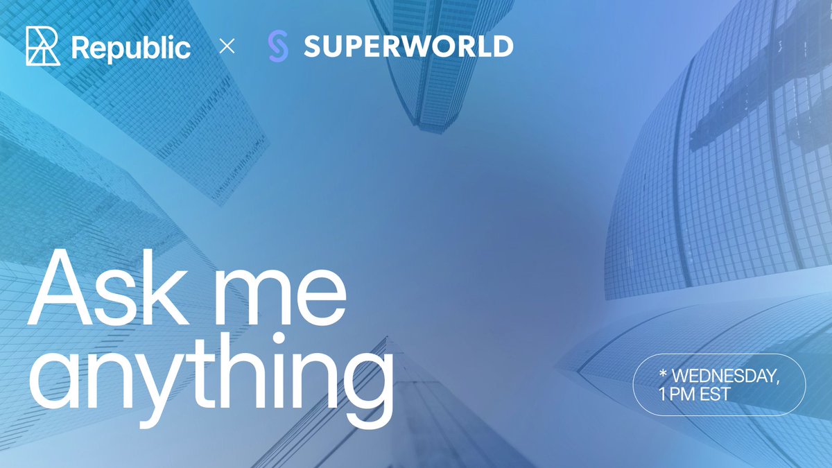 Join us tomorrow for an AMA session with
<a href="/superworldapp/">SuperWorld</a>
at 1pm ET 📅 📷:

x.com/i/spaces/1Yqxo…

Mark your calendars and leave us your questions below 📷👇