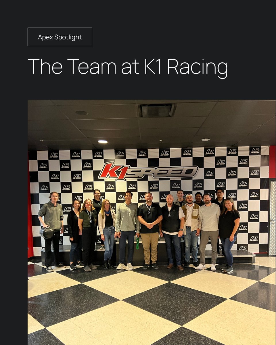 APEXDB's tweet image. Team Apex at full speed! 🏎️

Fun times at K1 Racing — and congrats to Duane for taking gold! 🥇