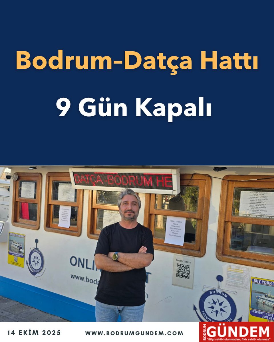 Bodrum–Datça Hattı 9 Gün Kapalı bodrumgundem.com/2025/10/14/bod…