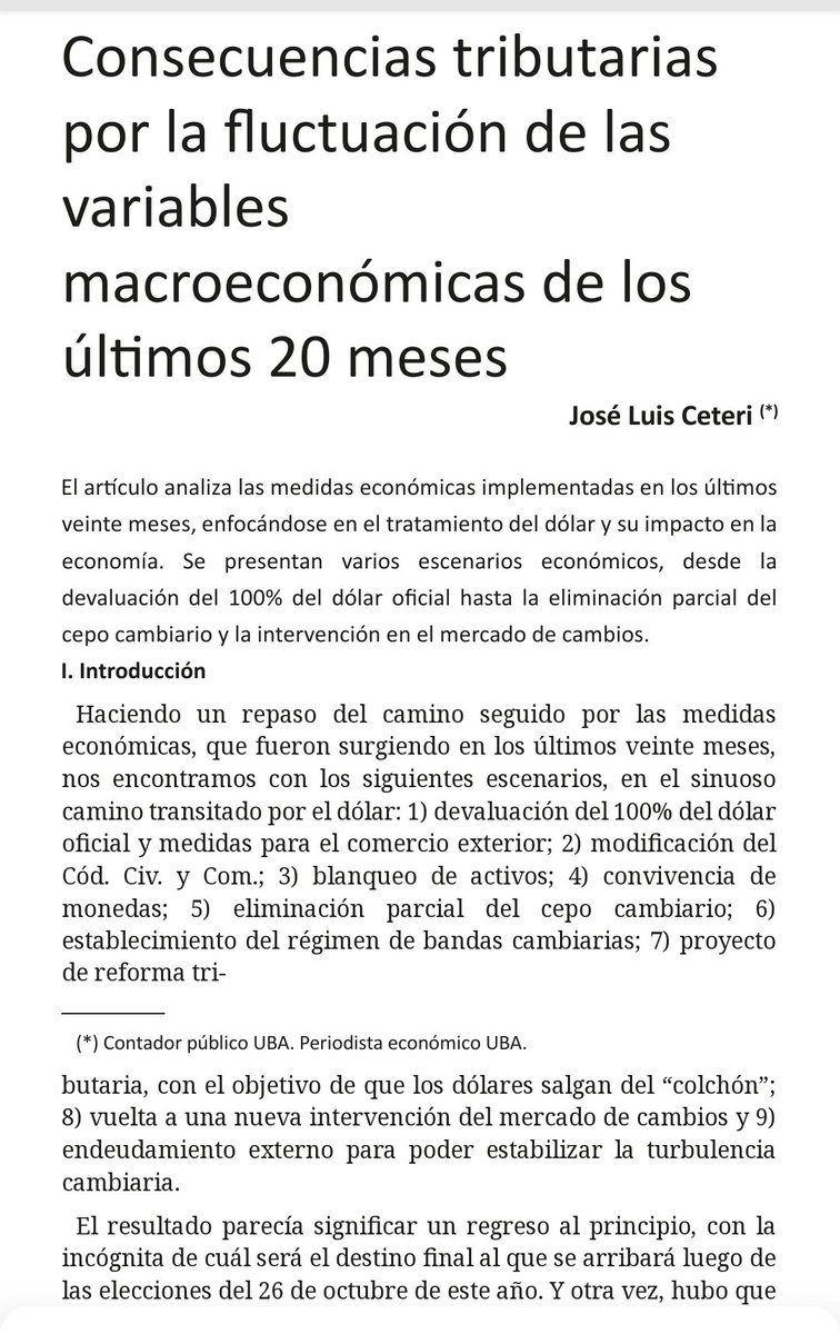 Consecuencias tributarias por la fluctuación de las variables macroeconómicas de los últimos 20 meses. Revista Impuestos. Editorial La Ley.