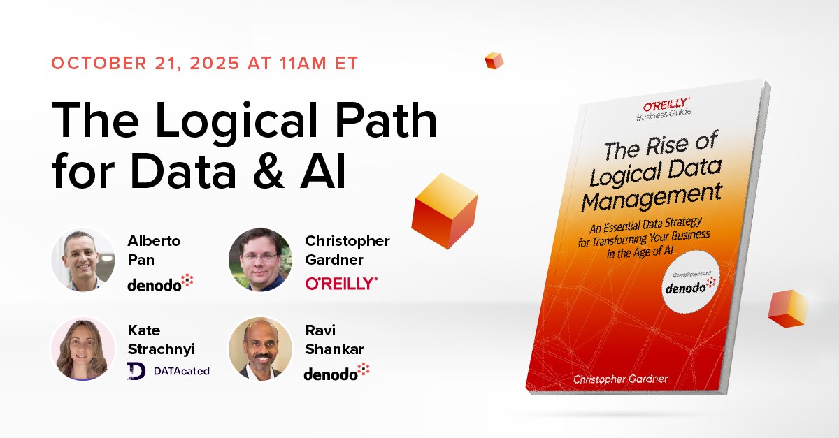 carlisle_gomes's tweet image. 🚨 LinkedIn Live: The Logical Path for Data & AI
Join @datacated_ with Christopher Gardner, @Ravi_Shankar_, & @AlbertoApan from @denodo to explore how #LogicalDataManagement powers the #AI-driven enterprise.
🎁 Book giveaways included!
🗓️ RSVP now 👉 okt.to/HAIfMp