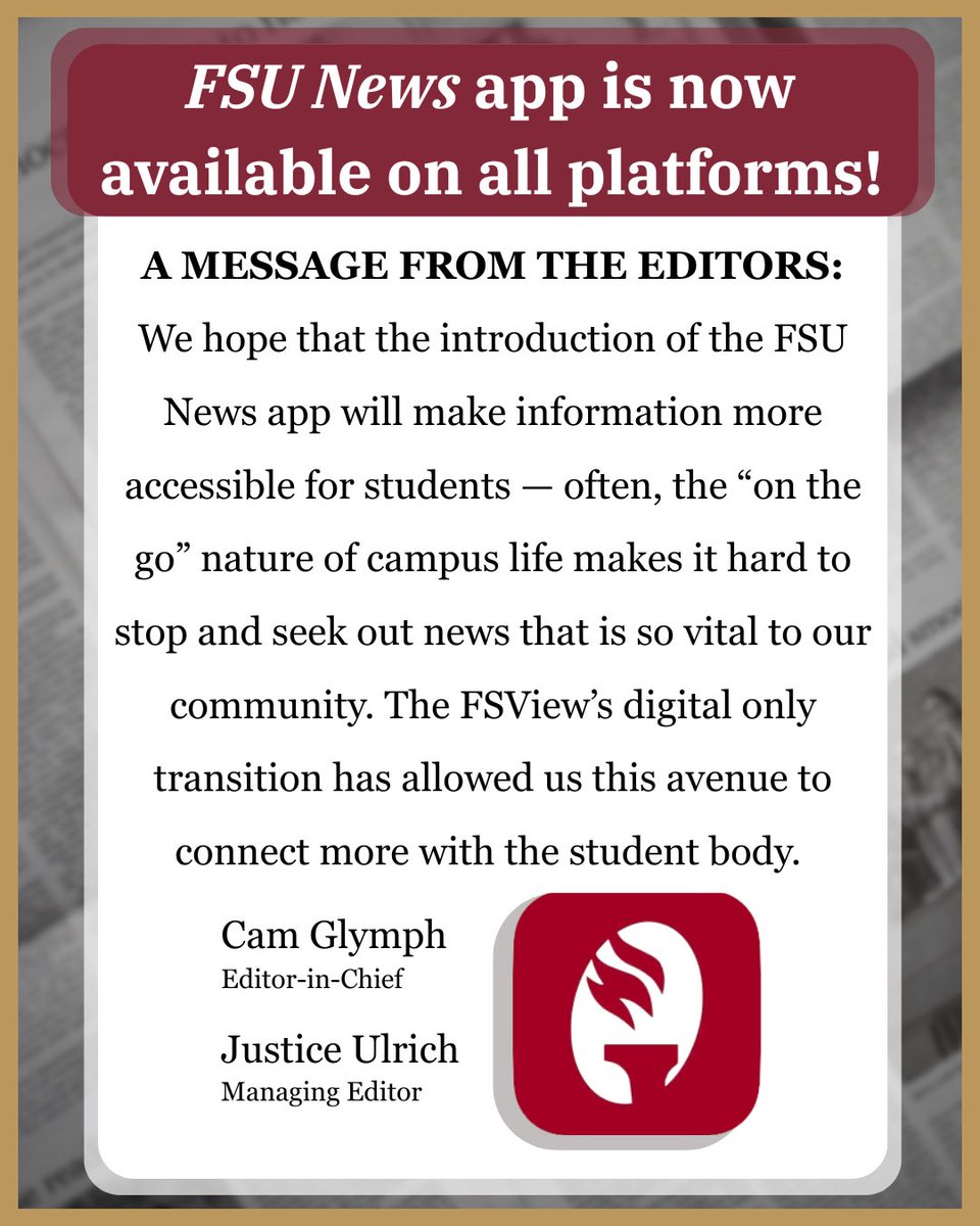 FSView's tweet image. Download the FSU News app now ‼️

apps.apple.com/us/app/fsunews…