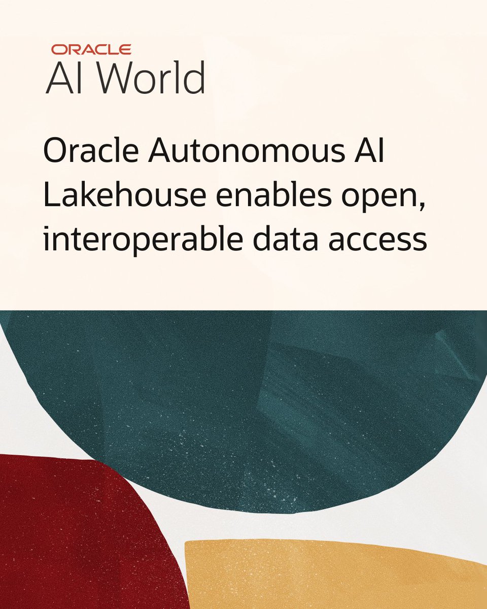 OracleDatabase's tweet image. Learn how Autonomous AI Database with Apache Iceberg enables customers to run AI and analytics securely on all their data on any cloud. social.ora.cl/6017AIL53 #AIWorld