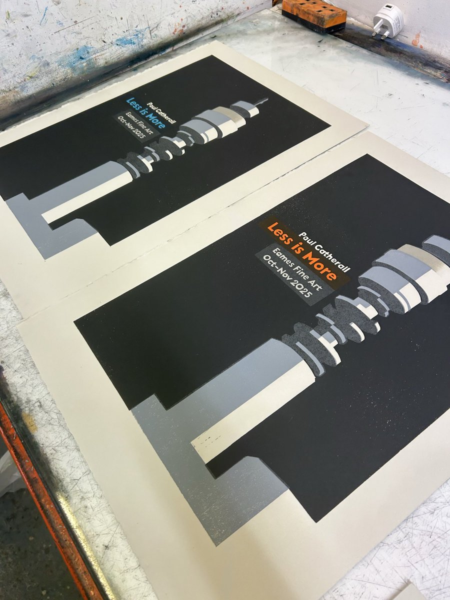 Paul Catherall (@paul_catherall) on Twitter photo Opening tomorrow night - my new solo show, Less is More, at <a href="/EamesFineArt/">Eames Fine Art</a>. Just finished printing these limited edition linocut ‘posters’, which will be available for sale alongside exhibited works (always to the wire 😅). Hope to see you there!
eamesfineart.com/viewing-room/3… Opening tomorrow night - my new solo show, Less is More, at <a href="/EamesFineArt/">Eames Fine Art</a>. Just finished printing these limited edition linocut ‘posters’, which will be available for sale alongside exhibited works (always to the wire 😅). Hope to see you there!
eamesfineart.com/viewing-room/3…
