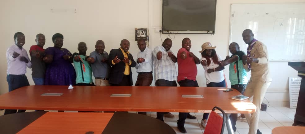 FUTWA256's tweet photo. Sensitization done right in Lango! FUTWA President engaged with reps from schools, universities, corporate clubs &amp; the community in Lira today. De meeting, hosted by Lira City Tug of War Assoc., focused on the upcoming elections. A unified pull &amp; stronger future for the sport! https://t.co/2WQJ1pYMl2