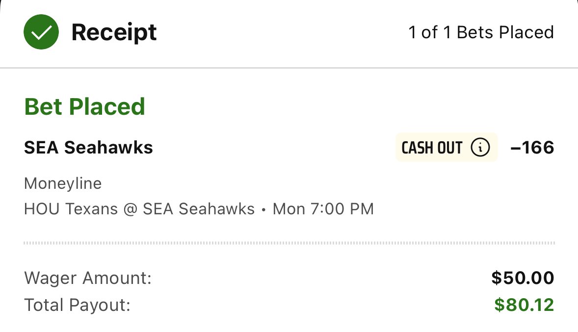 EARLY NFL LOCK 😈

found w/ <a href="/smartstakeapp/">SmartStake</a> smart money tool which showed over $7.1k in liquidity available on exchanges

this implies that sharps/firms are trying to take seahawks moneyline @ -166

is also a crossed market w/ pinnacle

leave a ❤️ if tailing!
