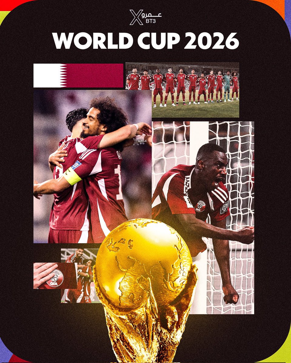 التوقع الأول تقرببا 💯 

مبروووووك للمنتخب القطري  التأهل  لمونديال  2026 ❤️❤️❤️❤️❤️❤️❤️❤️❤️