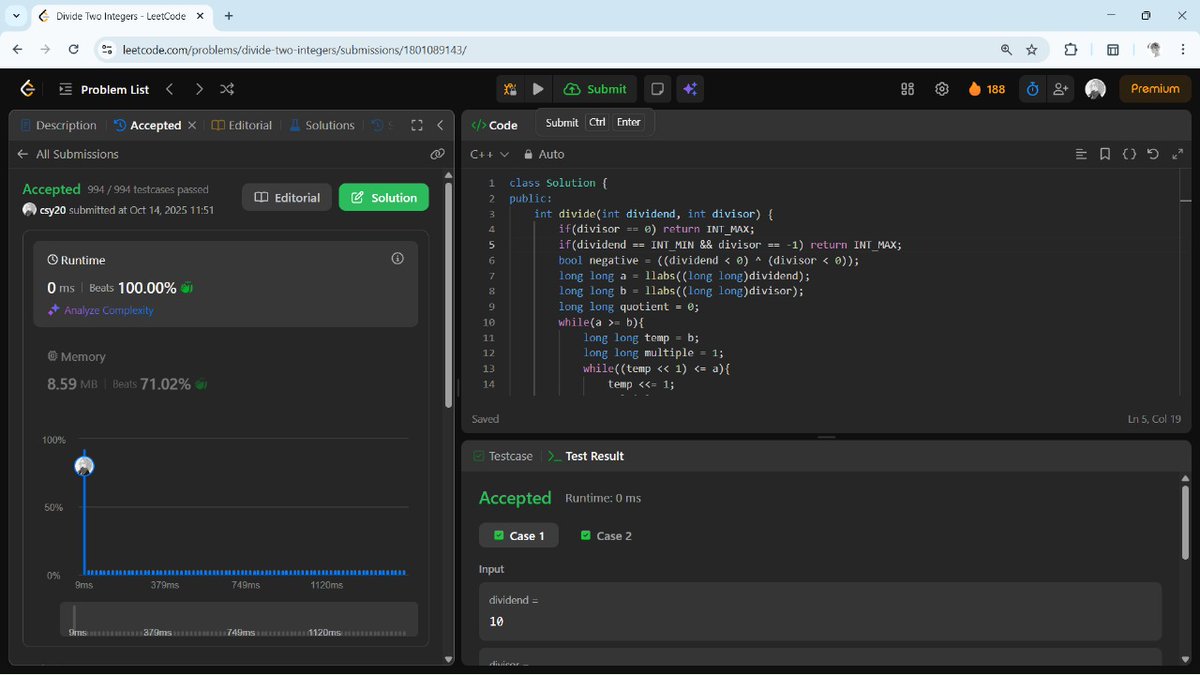 the__csy20's tweet image. #Day241 of coding:

-leetcode POTD + 2Q

#DSA #LeetCode