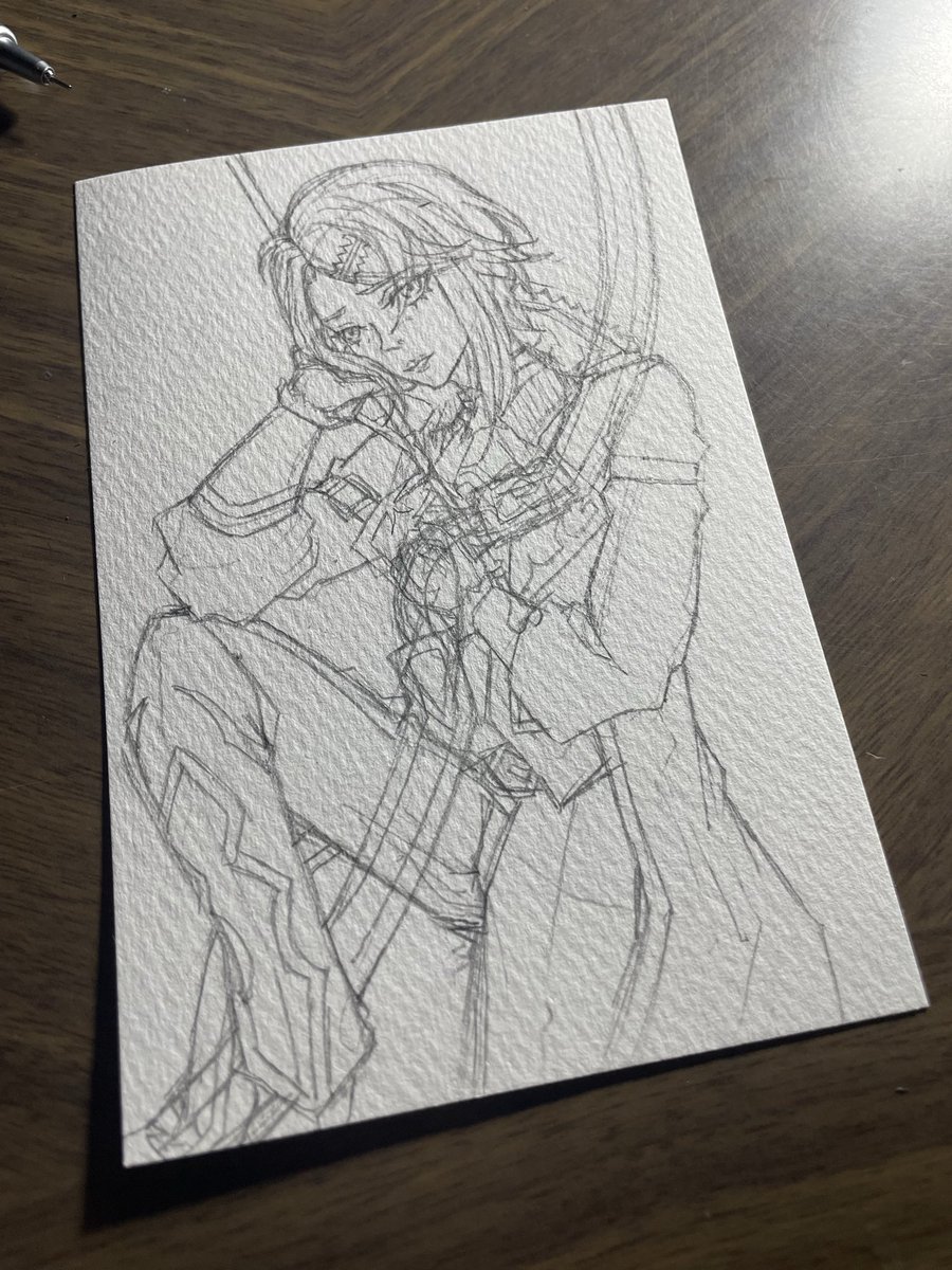 花婿スタルーク描いてみたけど武器描いちまったもんでちょい不穏な空気になりつつある笑　色塗りでどうカバーしようかしら〜...