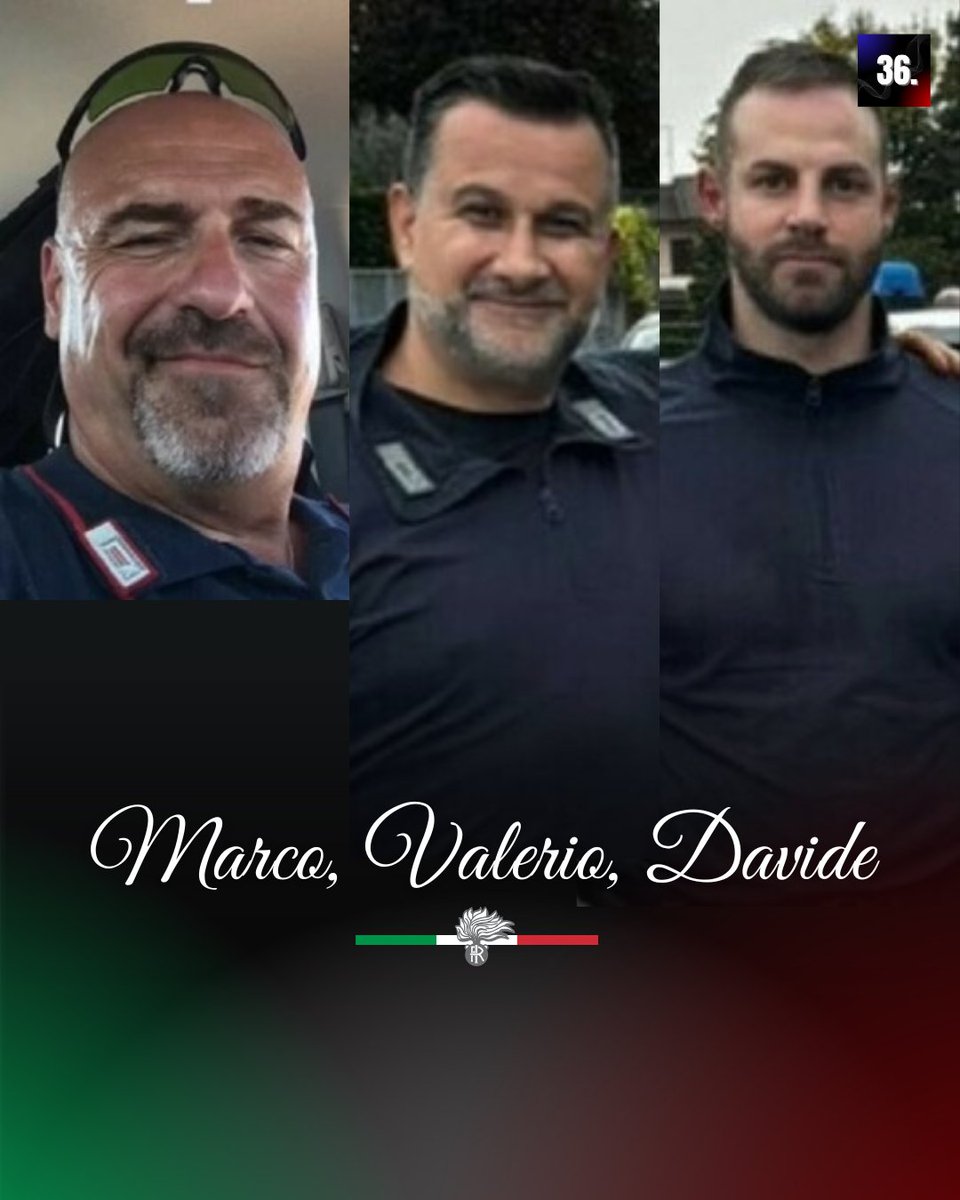 36_qdo's tweet photo. Hommage à Marco, Valerio et Davide, carabiniers tués en intervention lors d'une violente explosion.

Les faits se sont déroulés ce matin à #CasteldAzzano, en marge d'une expulsion.

Condoglianze @_Carabinieri_ 🙏🇮🇹

#verona #carabinieri https://t.co/qoEQyljyg7