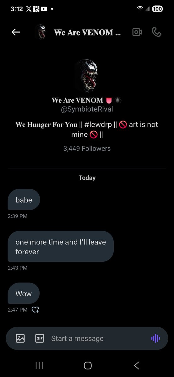 Don't follow this guy he's been asking people to help him out by making him get hard which is totally disgusting.  Whatever you do please block him if you follow him he's not gonna stop asking you to get him very hard.