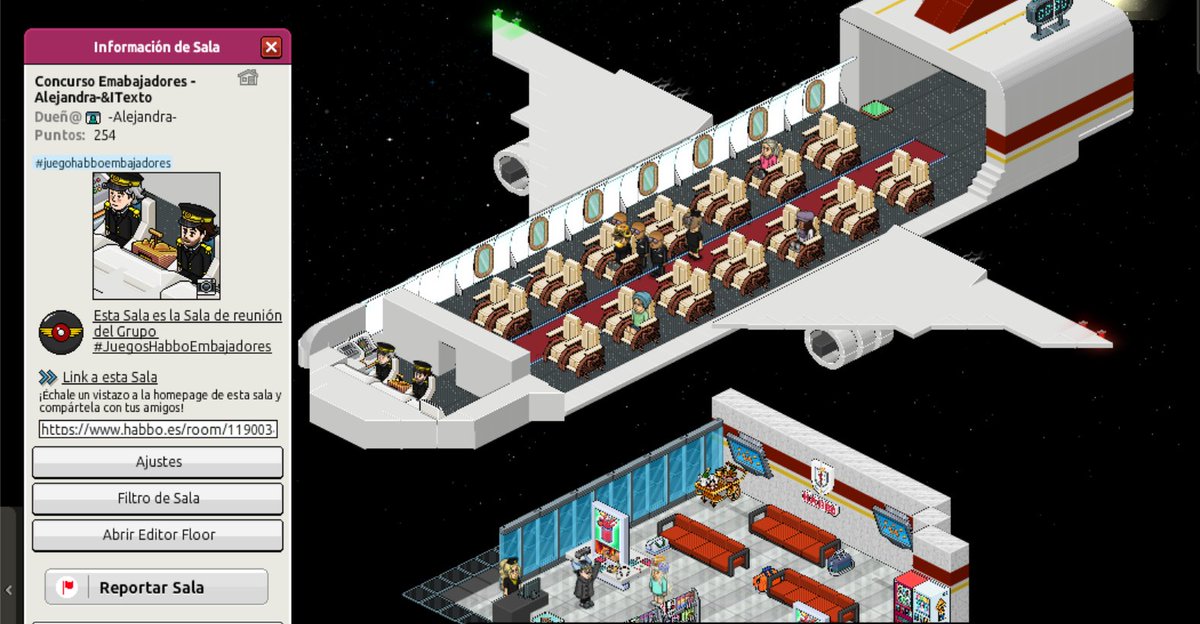 Nuestra participación para el concurso Juegos Habbo Embajadores.

Participantes: <a href="/AleHabboX/">Alejandra 🩷</a> &amp; <a href="/ITextoHB/">ITexto HB</a> 

habbo.es/room/119003484

#JuegosHabboEmbajadores #ESHabbo