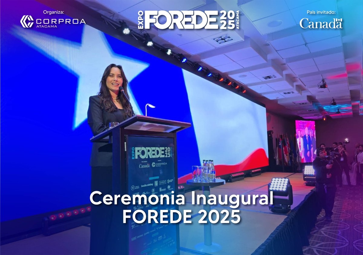 Comenzamos la inauguración de EXPO FOREDE 2025, con la interpretación del himno de Chile y Canadá, país invitado a esta novena versión.

#forede #expoforede #copiapo #corproa