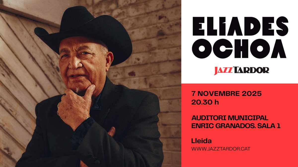 jazztardor's tweet photo. ELIADES OCHOA, EN DIRECTE A LLEIDA! 💥

El guanyador d’un premi Grammy i integrant de Buena Vista Social Club, @EliadesOchoa, estarà en directe a l’ @AuditoriEG de Lleida el pròxim divendres 7 de novembre en el marc del Jazztardor! 🍁✨

ℹ️ https://t.co/8PPuHLUYrn https://t.co/OFNQxiNo6H