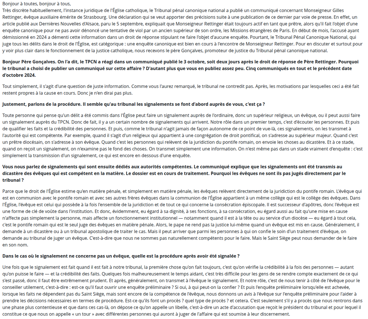 browser_antoine's tweet photo. Le fonctionnement du TPCN
La transcription compète de l'interview passionnante du père Gonçalves, promoteur de justice au TPCN.
https://t.co/ooa29HAKut https://t.co/cMlWU4DNrp