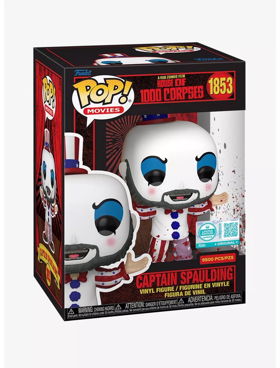 LEFunkoDB's tweet image. 039: Captain Spaulding Funko POP! - 1/9,500

Release: 23/09/25

Limited Edition, 9,500 Pieces Only (Supreme)

Hot Topic Exclusive

#Funko #FunkoPOP #LimitedEdition #Houseof1000Corpses