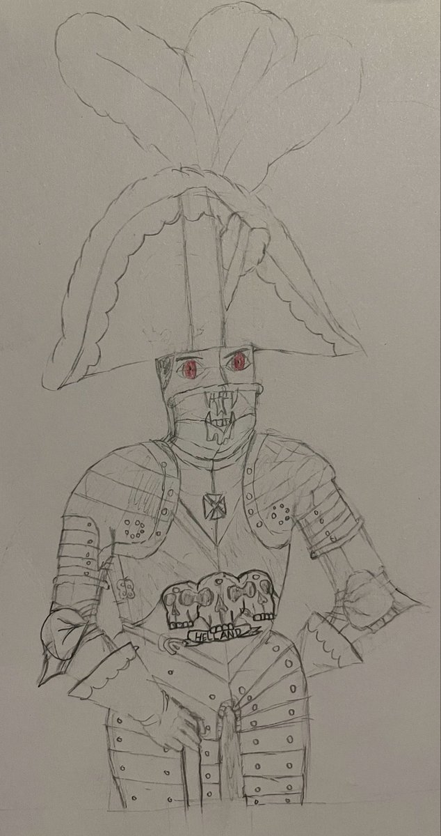 Dolfijnmanjohns's tweet image. Damosen general.
Just playing around with some embossing and engraving ideas rn. The skulls aren’t just decoration. It’s a separate piece of plate to protect against bullets.