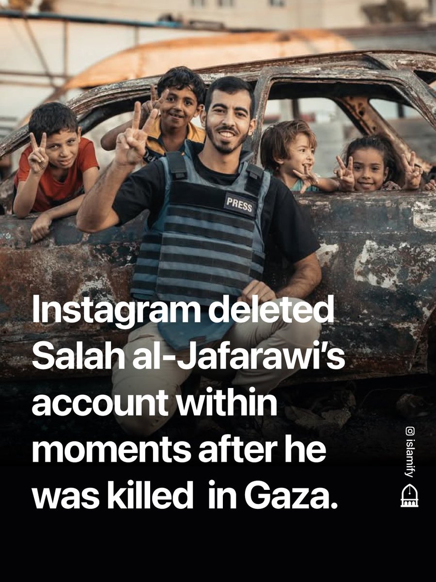 His account was deleted along with many photos and videos documenting the genocide by the occupation forces. He was targeted and killed by gangs backed by the occupation.

His death was a message, and they want to erase him from memory.