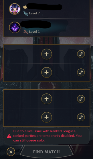 SZeldris's tweet photo. @riotgames @drewlevin nice ranked arena patch, can i get banned for being boosted by people on it as well? pls let me know https://t.co/TmBsKt7dn7