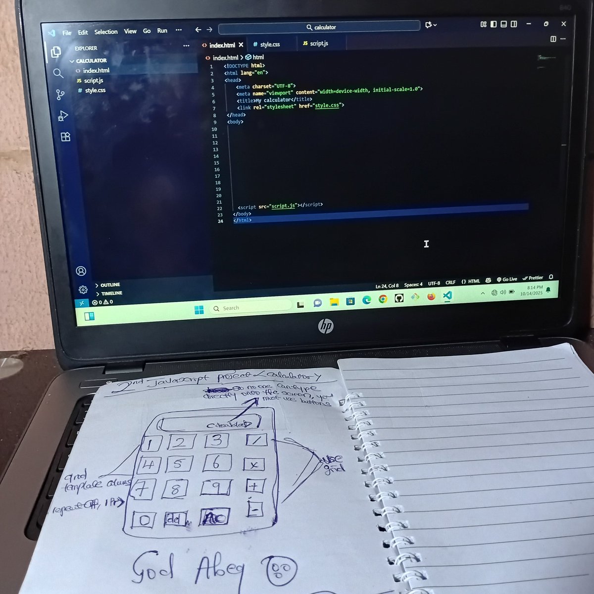 Oc_paschal_code's tweet image. Day 14 Learning JavaScript
I realized that the best way to learn is by actually building stuff. My TODO project helped me understand things I once strugled with. Today, I decided to start working on a calculator Stil figuring out the logic, but tomorrow we build . God help me 🤦♂️