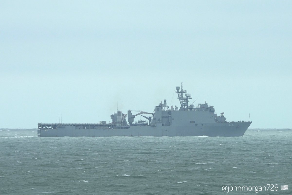 johnmorgan726's tweet photo. USS GUNSTON HALL (LSD-44) 🇺🇸 Whidbey Island-class dock landing ship four miles off the coast of Virginia Beach after leaving Naval Station Norfolk (NOB) Virginia. #UnitedStatesNavy #USSGunstonHall #LSD44 #ShipsInPics https://t.co/Y7ASXoXvJN