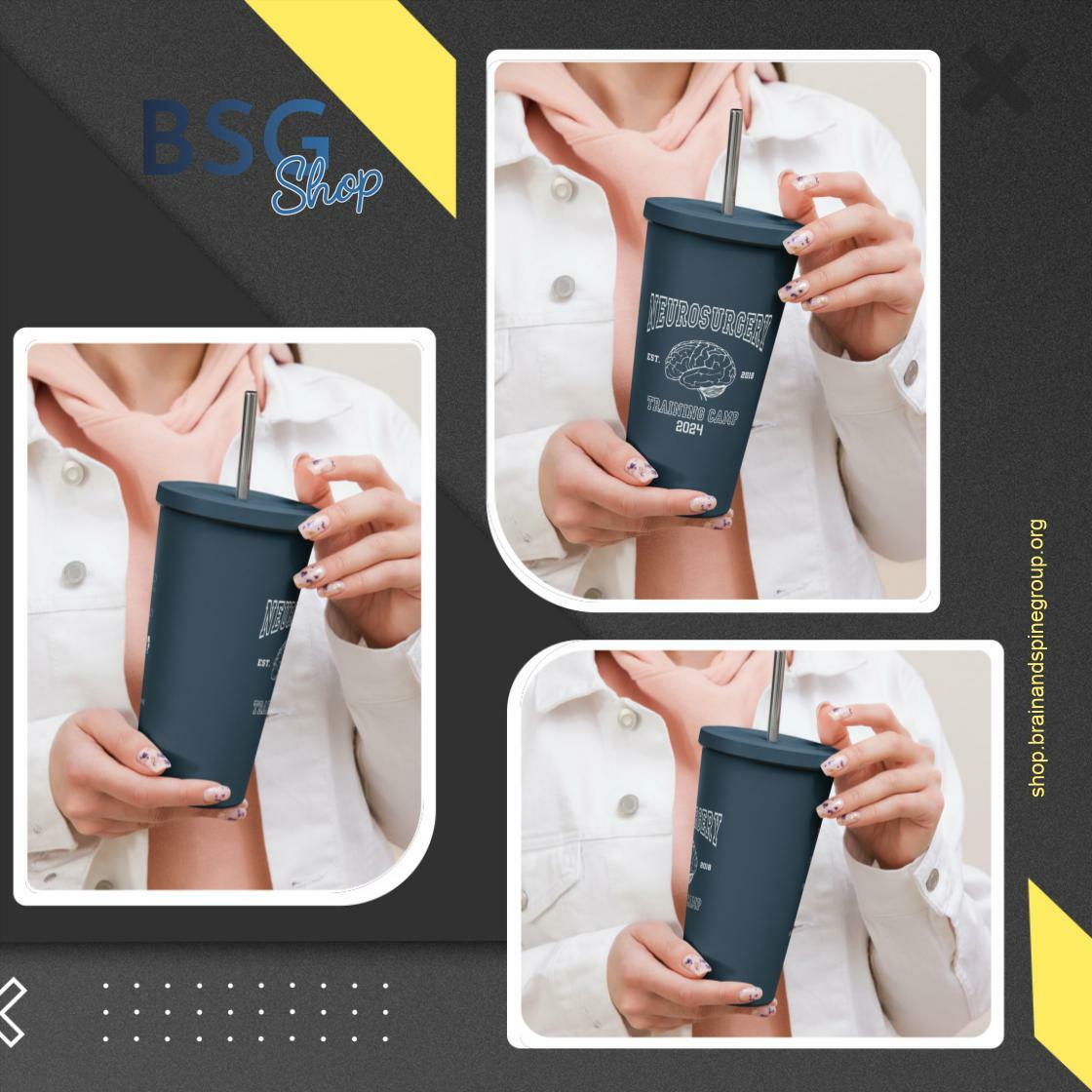 Brain & Spine Group (@brainspinegroup) on Twitter photo Elevate your neurosurgery journey with our insulated tumbler featuring a straw. Stay refreshed and focused during the Neurosurgery Training Camp 2024. Perfect for every aspiring neurosurgeon! #Neurosurgery #TrainingCamp2024
Shop Now shop.brainandspinegroup.org/products/insul… Elevate your neurosurgery journey with our insulated tumbler featuring a straw. Stay refreshed and focused during the Neurosurgery Training Camp 2024. Perfect for every aspiring neurosurgeon! #Neurosurgery #TrainingCamp2024
Shop Now shop.brainandspinegroup.org/products/insul…