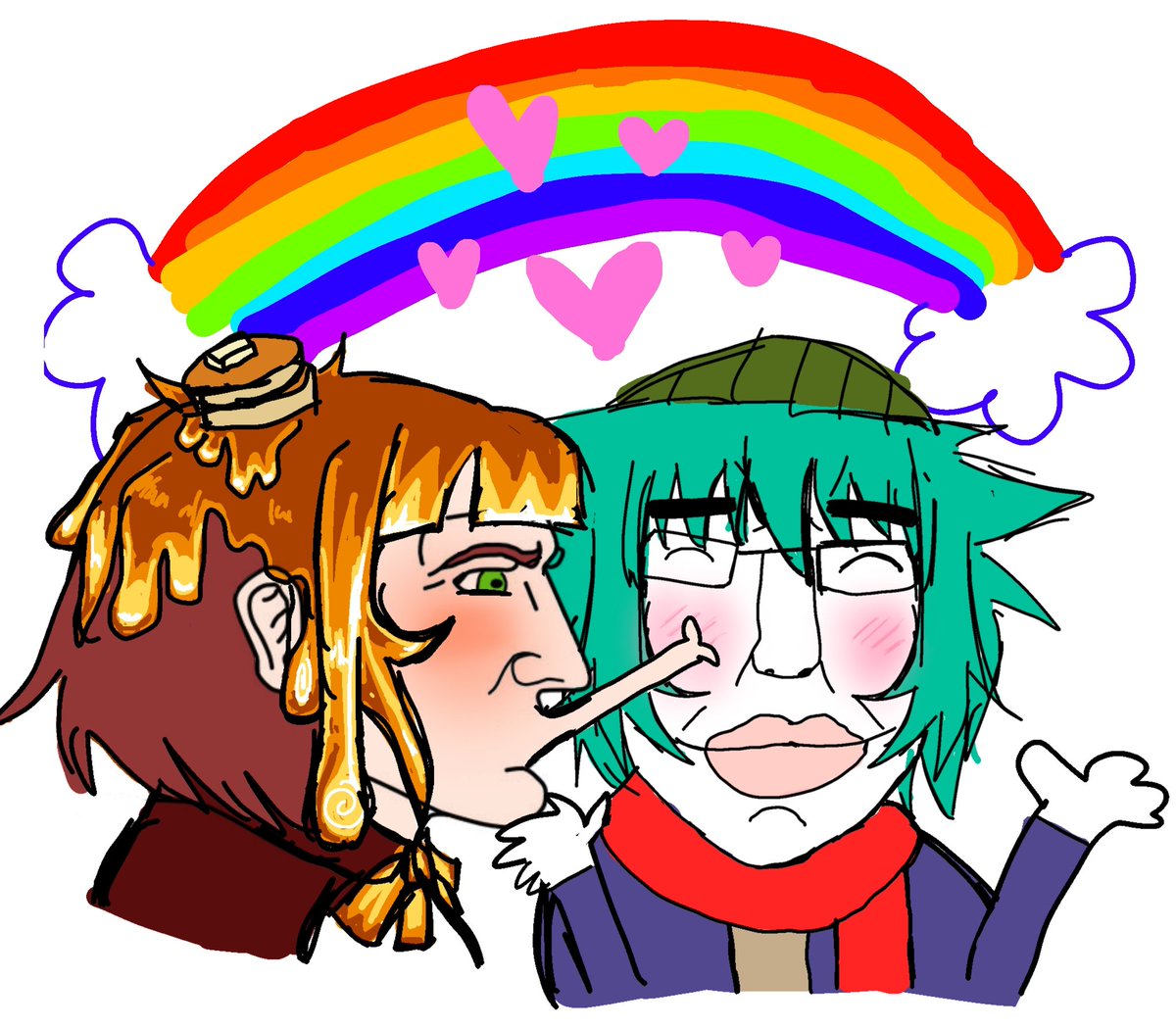 muesiley's tweet photo. I assume you mean this thing I made. ๐ฅน๐ฅน๐ฅน#yttd #mapleshin Chad Maple and chud shin kiss the world is saved https://t.co/iWiYldcwG4
