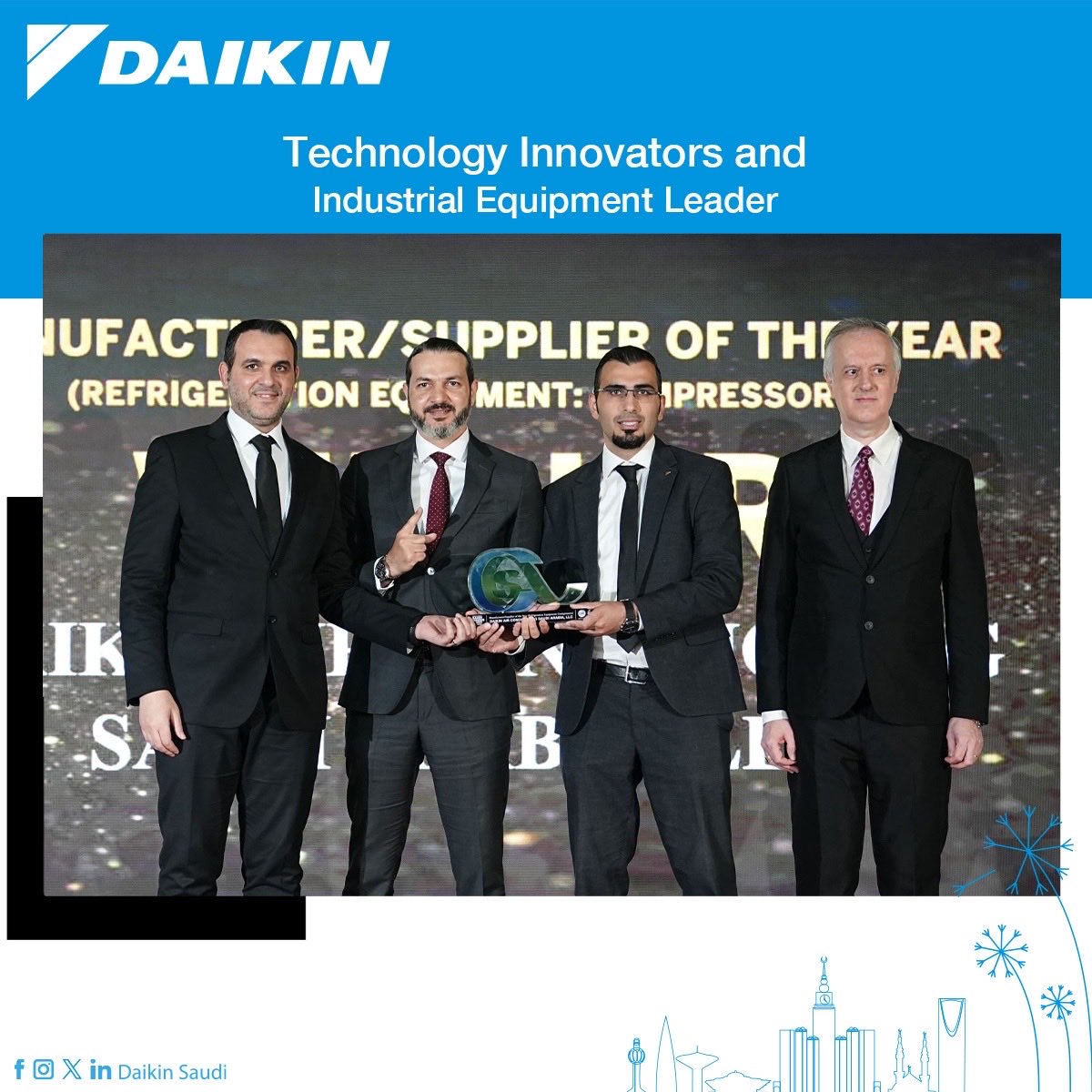 DaikinSaudi's tweet image. Leading the future of industrial cooling through advanced technology and innovation.
Daikin, Technology innovators and global industrial equipment leaders.

#DaikinKSA #Innovation #TechnologyLeader #IndustrialExcellence