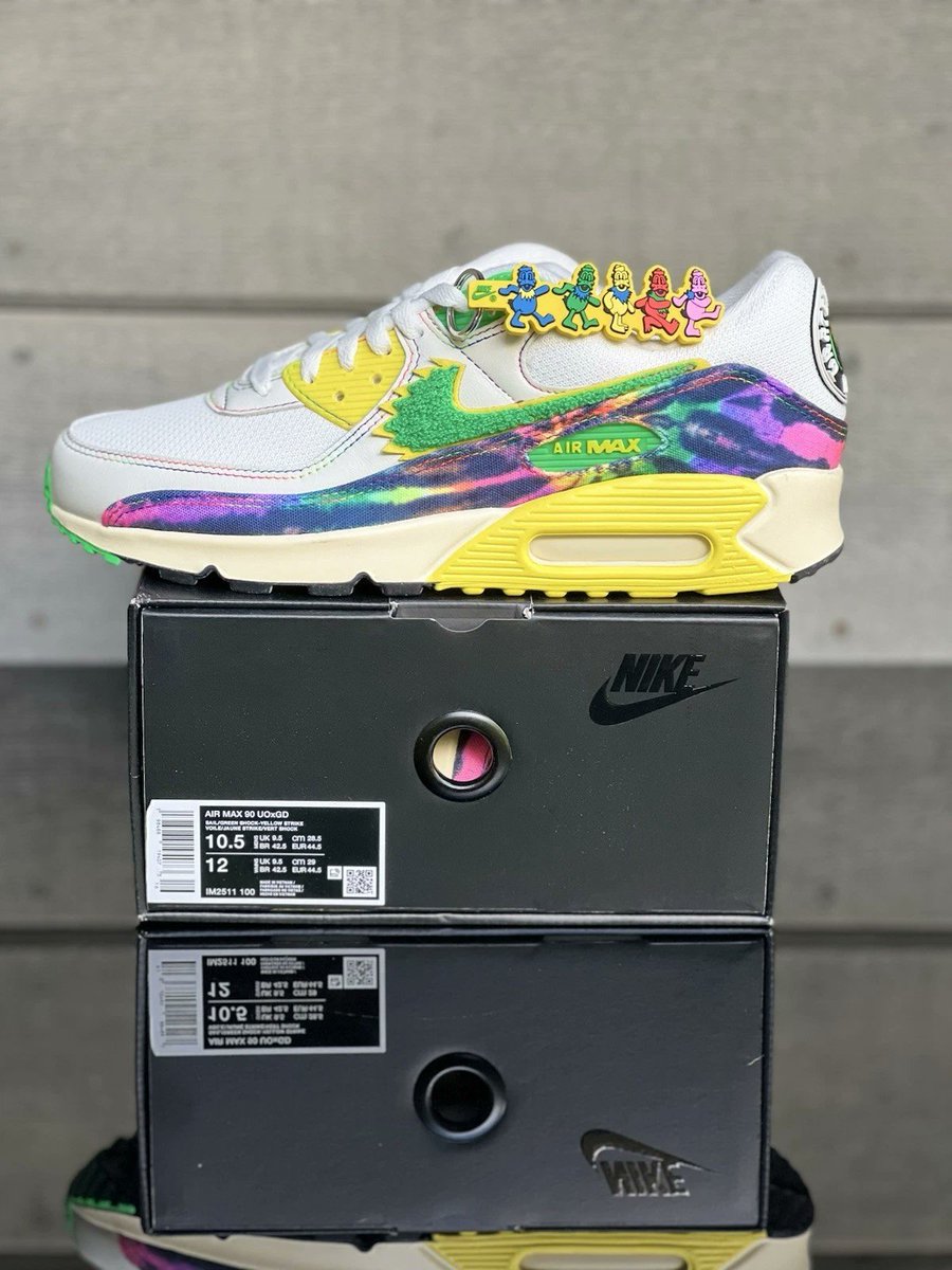 Nike Air Max 90 Grateful Dead University of Oregon Grateful Ducks Size 10.5 ebay.us/m/VeQu5H #nike #airmax #airmax90 #gratefuldead #jerrygarcia #deadandcompany #deadhead #bobweir #gratefulducks #UofO #OregonDucks #theduck