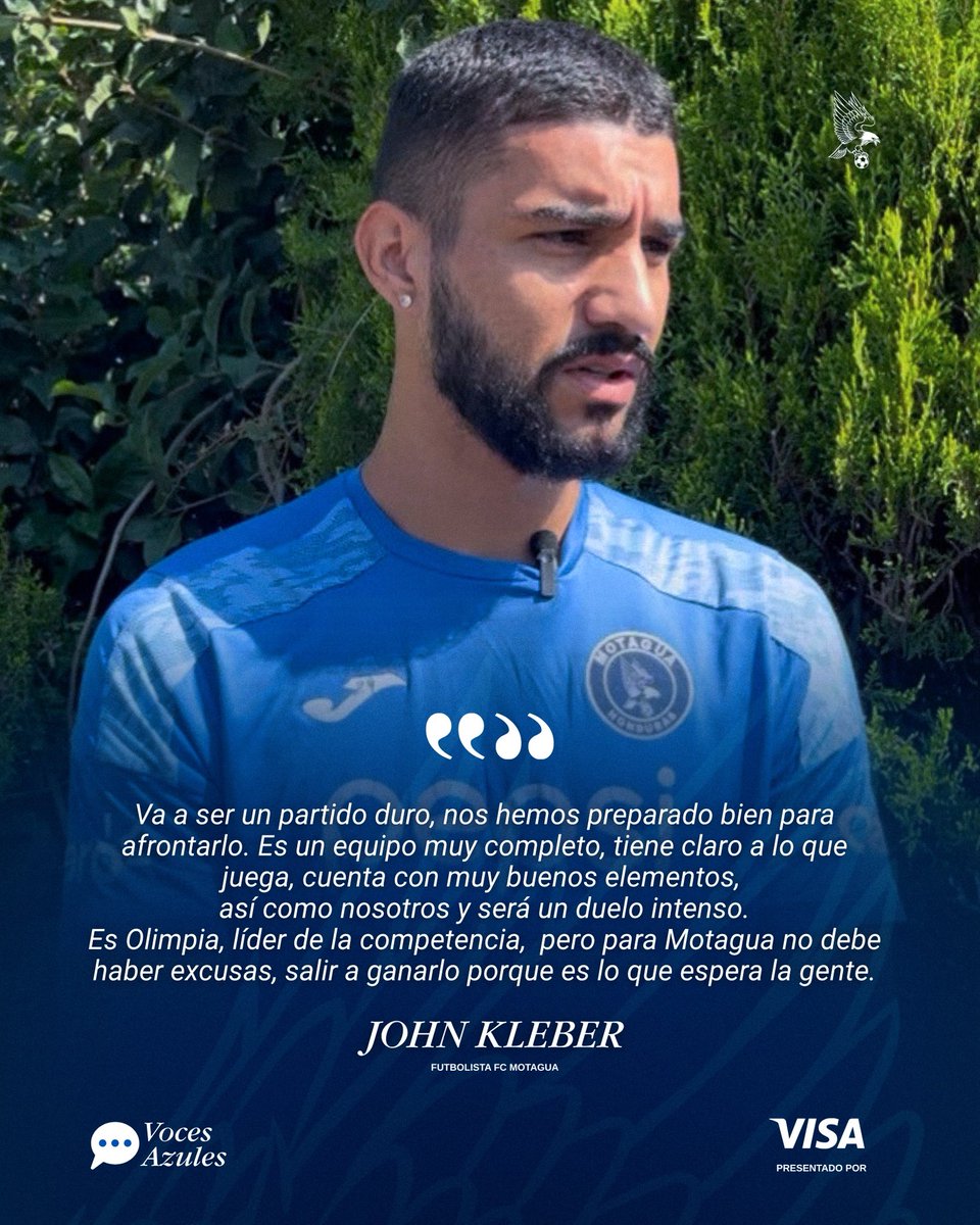 MOTAGUAcom's tweet photo. 🗣️ #VocesAzules Declaraciones de nuestro director técnico, Javier López, y del delantero John Kleber, previo al clásico de este jueves ante Olimpia. https://t.co/oZ77Ss1Xvo