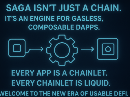 Saga isn’t just a chain.
It’s an engine for gasless, composable dApps.
Every app is a chainlet.
Every chainlet is liquid.
Welcome to the new era of usable DeFi. 🌌
