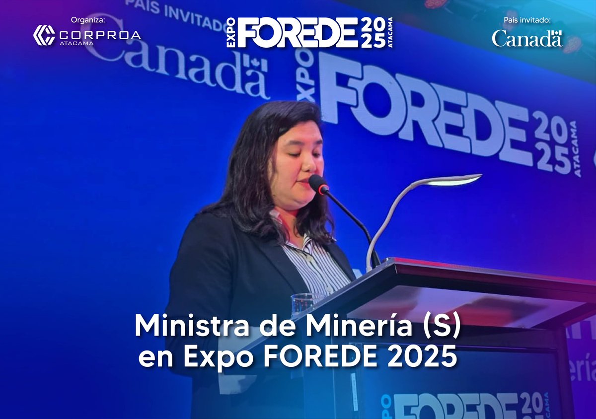 La Ministra de Minería Subrogante, Suina Chauán, se dirigió a los asistentes en la inauguración de EXPO FOREDE 2025.

#forede #expoforede #copiapo #corproa