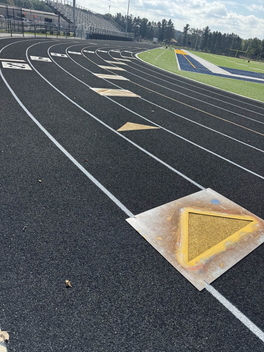 MattawanSupe's tweet photo. 🏃♂️☀️ What a spectacular day! The sun is shining and our brand new track is looking sharper than ever with those fresh, clean lines. 🌟 Big shoutout to the crew for their precision and pride in every stripe — we’re ready to run in style! 💪🎽 #OnTheRightTrack #WildcatPride https://t.co/I1sqOCft7c