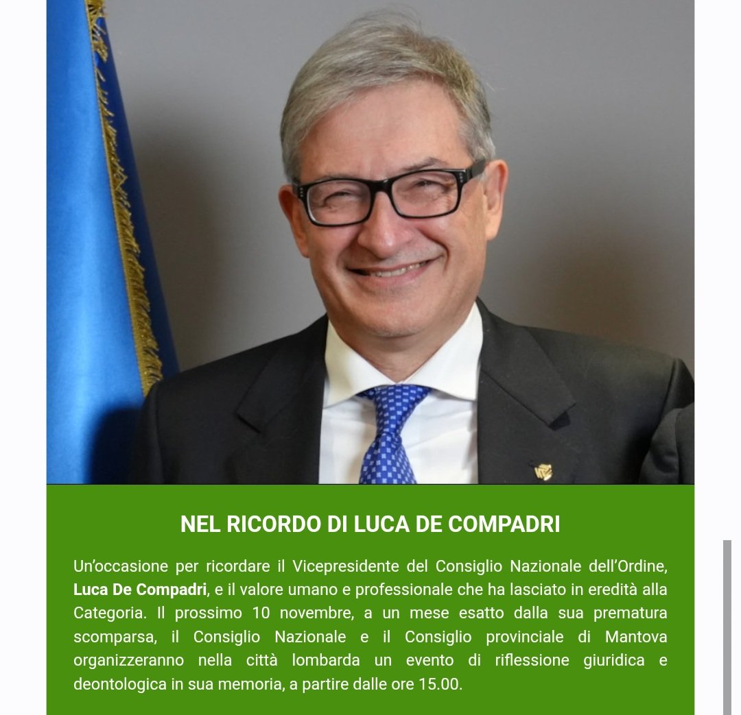 Per ricordare <a href="/lucadecompadri/">luca de compadri</a> il 10 novembre a Mantova.
<a href="/ConsulentiLavor/">ConsulentiLavoro</a>