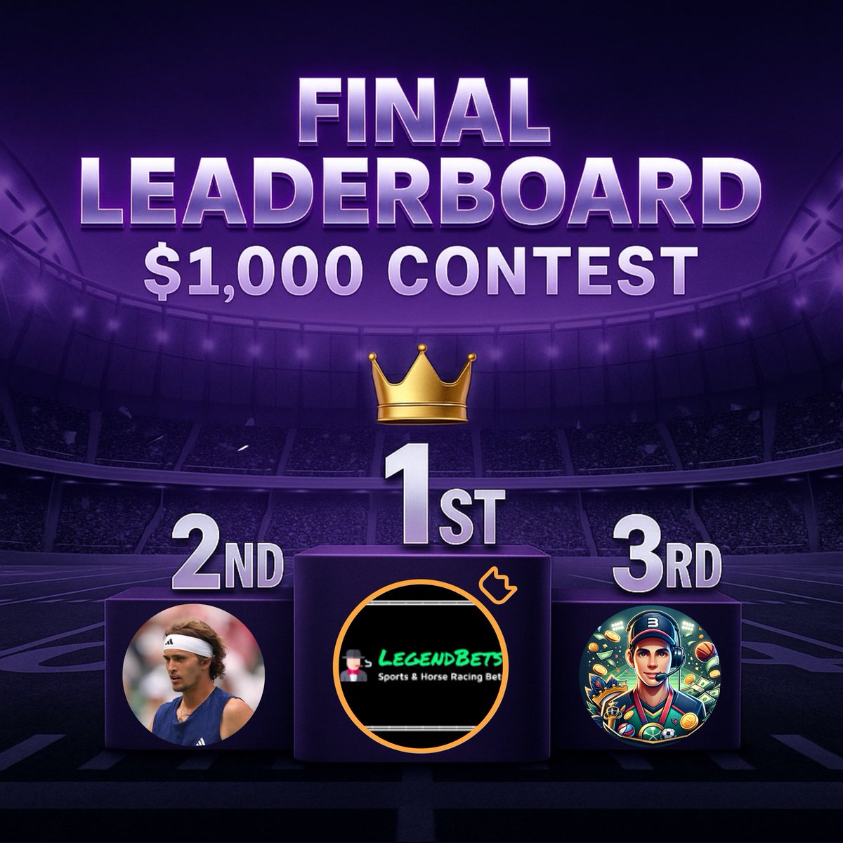 SoBet (@sobet_app) on Twitter photo 🏆 CHAMPIONSHIP THREAD – $1,000 CONTEST
1st: <a href="/LegendBetsNL/">LegendBets NewsLetter</a> 🥇
2nd: <a href="/TapOrCash/">TapOrCash</a> 🥈
3rd: @Killerbee 🥉
🏈 FINAL LEADERBOARD:
#4 @LJrenninger
#5 <a href="/ZachsBets/">ZACHS BETS</a>
#6 <a href="/DubDeuces85/">Walt</a>
#7 <a href="/Dolladave856/">Dolladave</a>
#8 <a href="/breakfastfiles/">JMac</a>
#9 @Bubba050884
#10 <a href="/NDL10199/">Numbers Don't Lie</a>
#11 <a href="/wildd_wes/">Wes.</a>
#12 <a href="/julez2u/">Julez DeLeon</a>
#13 <a href="/Nuno/">Nuno</a> 🏆 CHAMPIONSHIP THREAD – $1,000 CONTEST
1st: <a href="/LegendBetsNL/">LegendBets NewsLetter</a> 🥇
2nd: <a href="/TapOrCash/">TapOrCash</a> 🥈
3rd: @Killerbee 🥉
🏈 FINAL LEADERBOARD:
#4 @LJrenninger
#5 <a href="/ZachsBets/">ZACHS BETS</a>
#6 <a href="/DubDeuces85/">Walt</a>
#7 <a href="/Dolladave856/">Dolladave</a>
#8 <a href="/breakfastfiles/">JMac</a>
#9 @Bubba050884
#10 <a href="/NDL10199/">Numbers Don't Lie</a>
#11 <a href="/wildd_wes/">Wes.</a>
#12 <a href="/julez2u/">Julez DeLeon</a>
#13 <a href="/Nuno/">Nuno</a>