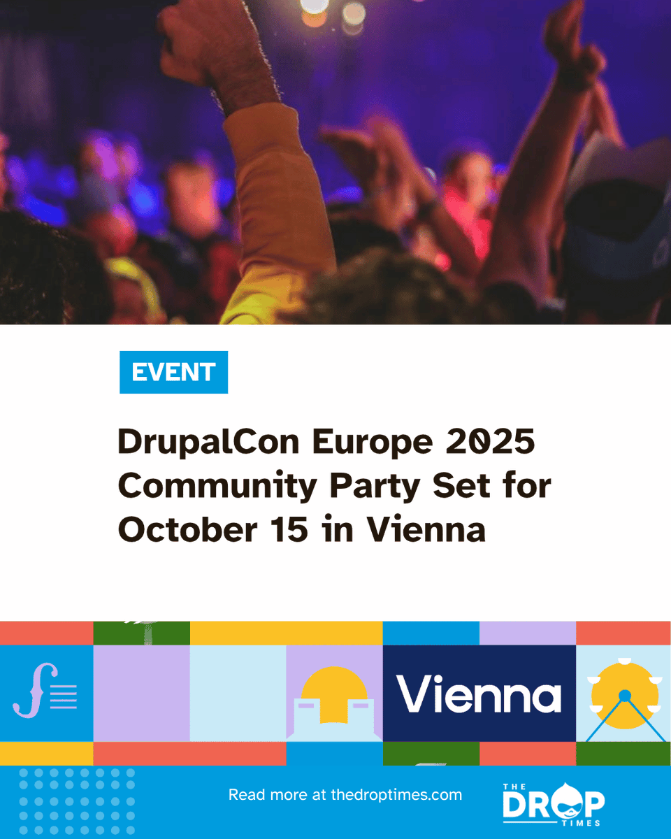 thedroptimes's tweet image. 🎉 DrupalCon Europe @DrupalConEur  Community Party 
📍 Oct 15 | Palais Wertheim, Vienna
🕗 8 p.m.–1 a.m. | 🆓 Entry w/ badge
🍻 DJs, food, drinks, friends
🔗 bit.ly/4h94S29 
Sponsers: @drupalat & @acquia 
#DrupalConVienna #DrupalCommunity #OpenSourceSocial