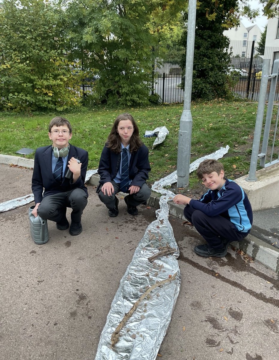 Year 9 had lots of fun today building their own rivers 💦🏞️🍁