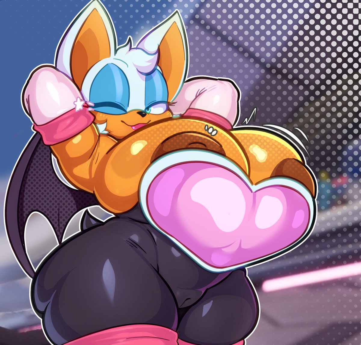 Rouge in that particular pose 🦇🍈🍈

[Doodle while I finish the fexa Drawing]