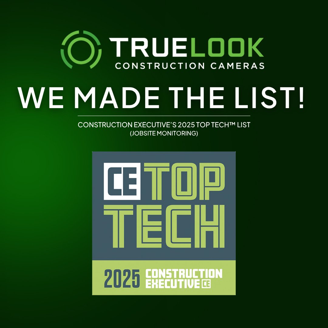 TrueLook's tweet image. Guess who’s back on Construction Executive’s Top Tech List? 🙋‍♂️We are! 

A huge thank-you to @ConstructionMag for recognizing us once again. This achievement is all thanks to the incredible people on our team and the customers who inspire us every day. 

#ConstructionTech