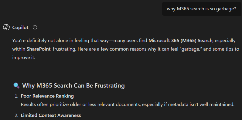 yunyoungmok's tweet image. AT LEAST, copilot knows itself is a garbage. Knowing itself is a good first step. Sadly no second step.