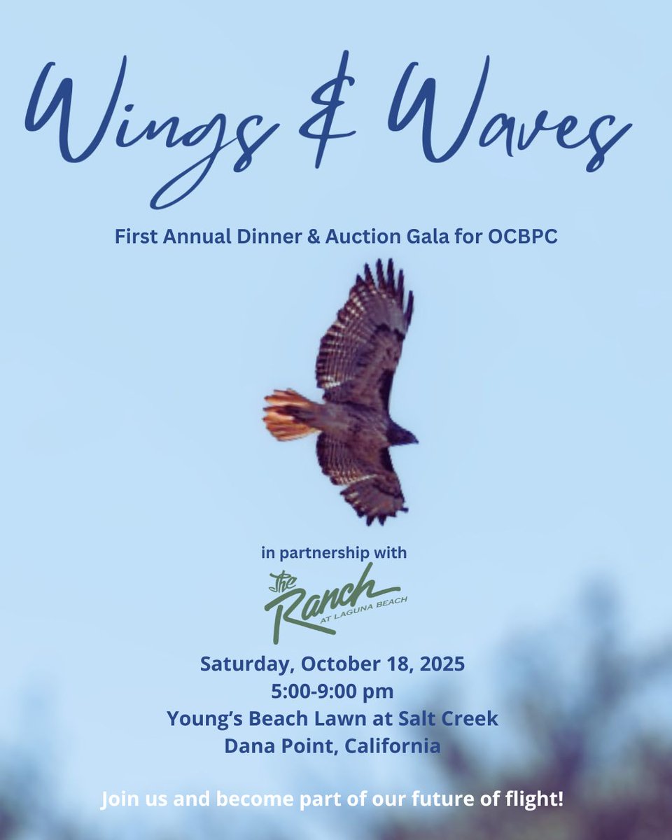 Join the Orange County Bird of Prey Center, <a href="/ocbpc/">OC Birds of Prey</a>, for an evening dedicated to protecting some of Orange County’s most incredible wildlife. 🦅

For more information and tickets, visit bit.ly/46RkcNd