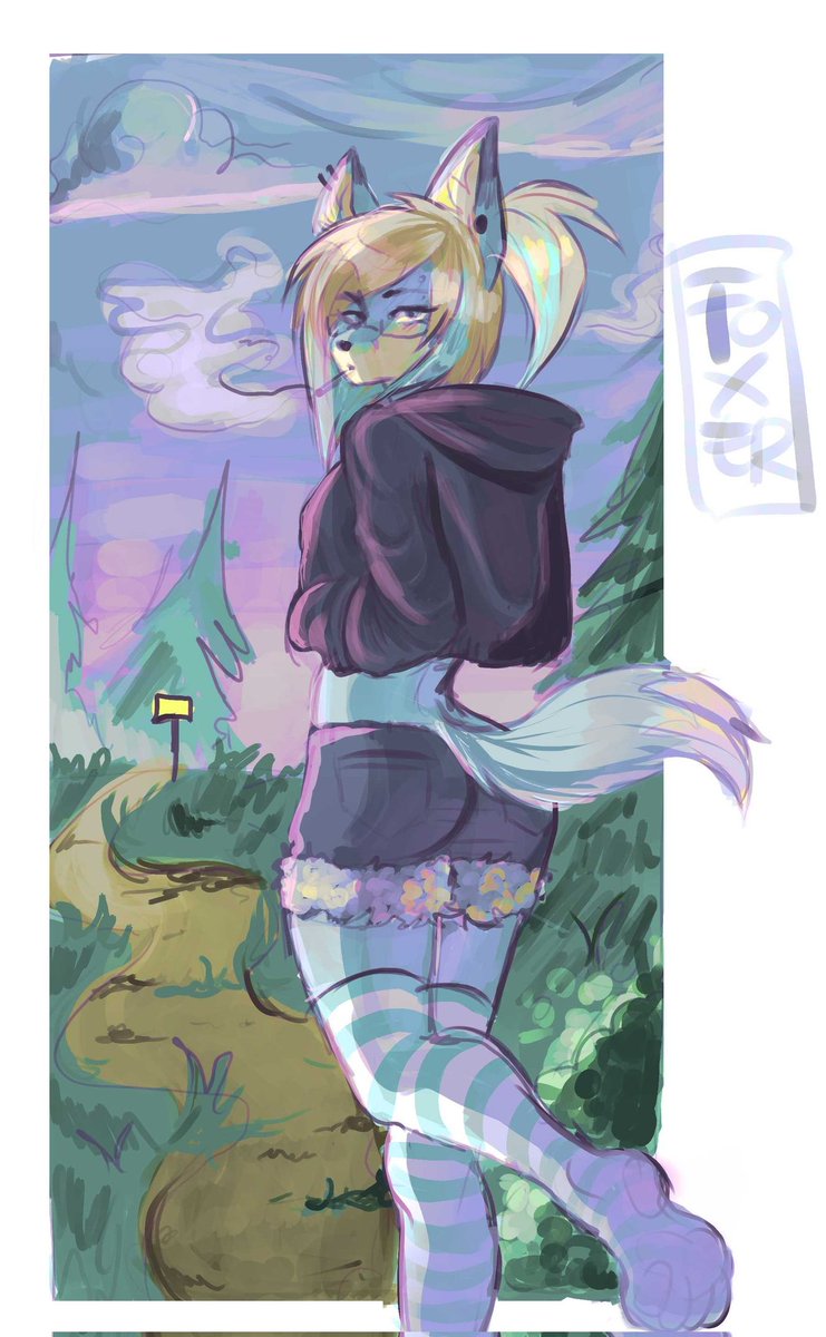 Uni doodle on my friends tablet during lecture #furry #krita