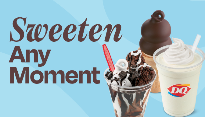 Happy National Dessert Day!  Our whole crew talked about it, and we can't think of a better place to celebrate than Dairy Queen!  Stop by and enjoy our BLIZZARDS, Shakes, Cones, Cupfections and more!

#NationalDessertDay #LoveMyDQ